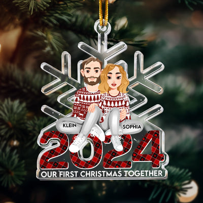 2024 Snow Flake Our First Christmas Together - Personalized Acrylic Ornament
