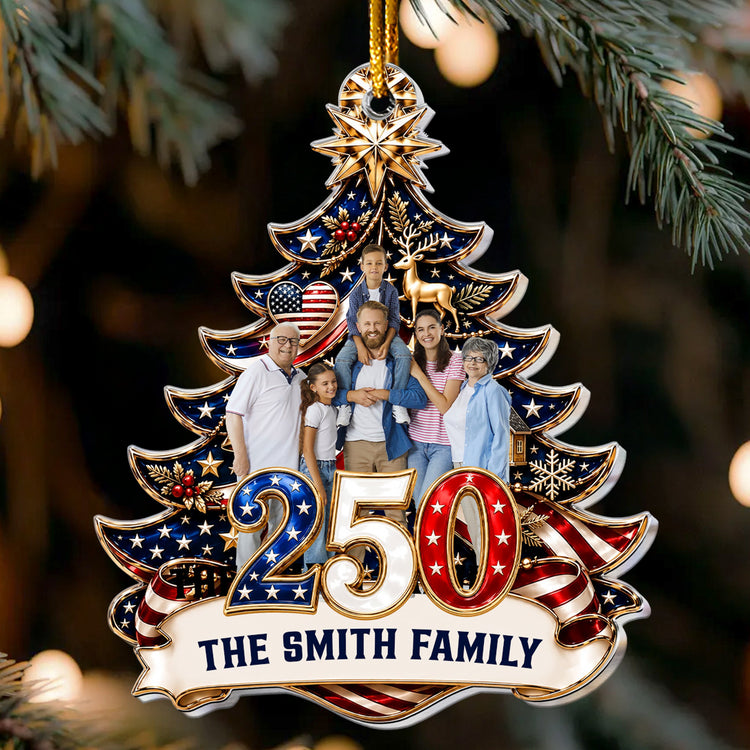 250th_Anniversary_Custom_Family_Photo_Name_Usa_Patriotic_Keepsake_Gifts_Personalized_Ornament_1