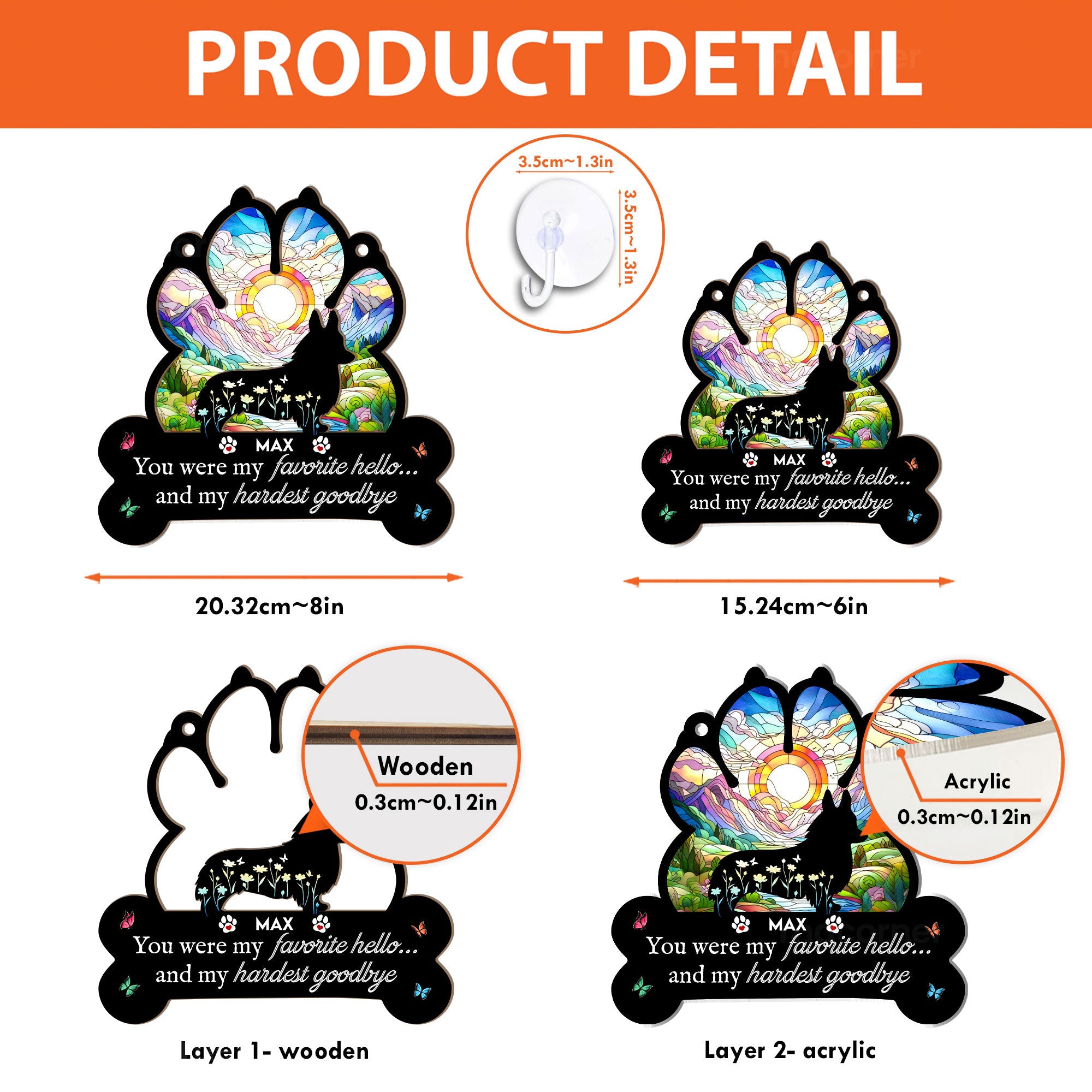 You Left Paw Prints Forever On Our Hearts - Personalized Window Hanging Suncatcher Ornament