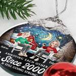 Annoying Each Other Since & Still Going Strong - Personalized Glass Ornament With Silver Cap