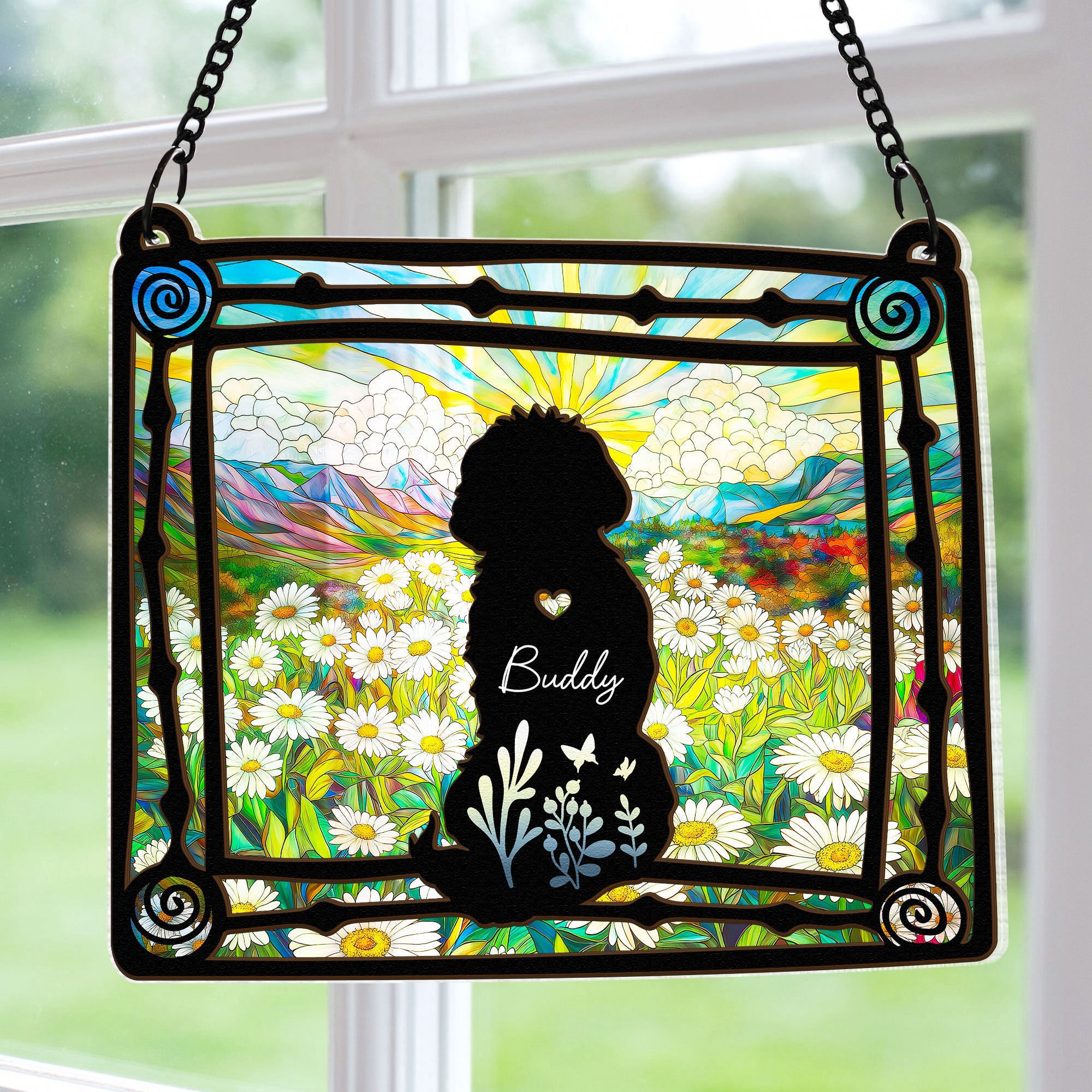 Loss Of Dog In Loving Memory - Personalized Window Hanging Suncatcher Ornament