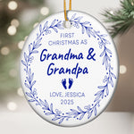 First Christmas As Grandma & Grandpa - Personalized Ceramic Ornament