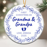 First Christmas As Grandma & Grandpa - Personalized Ceramic Ornament