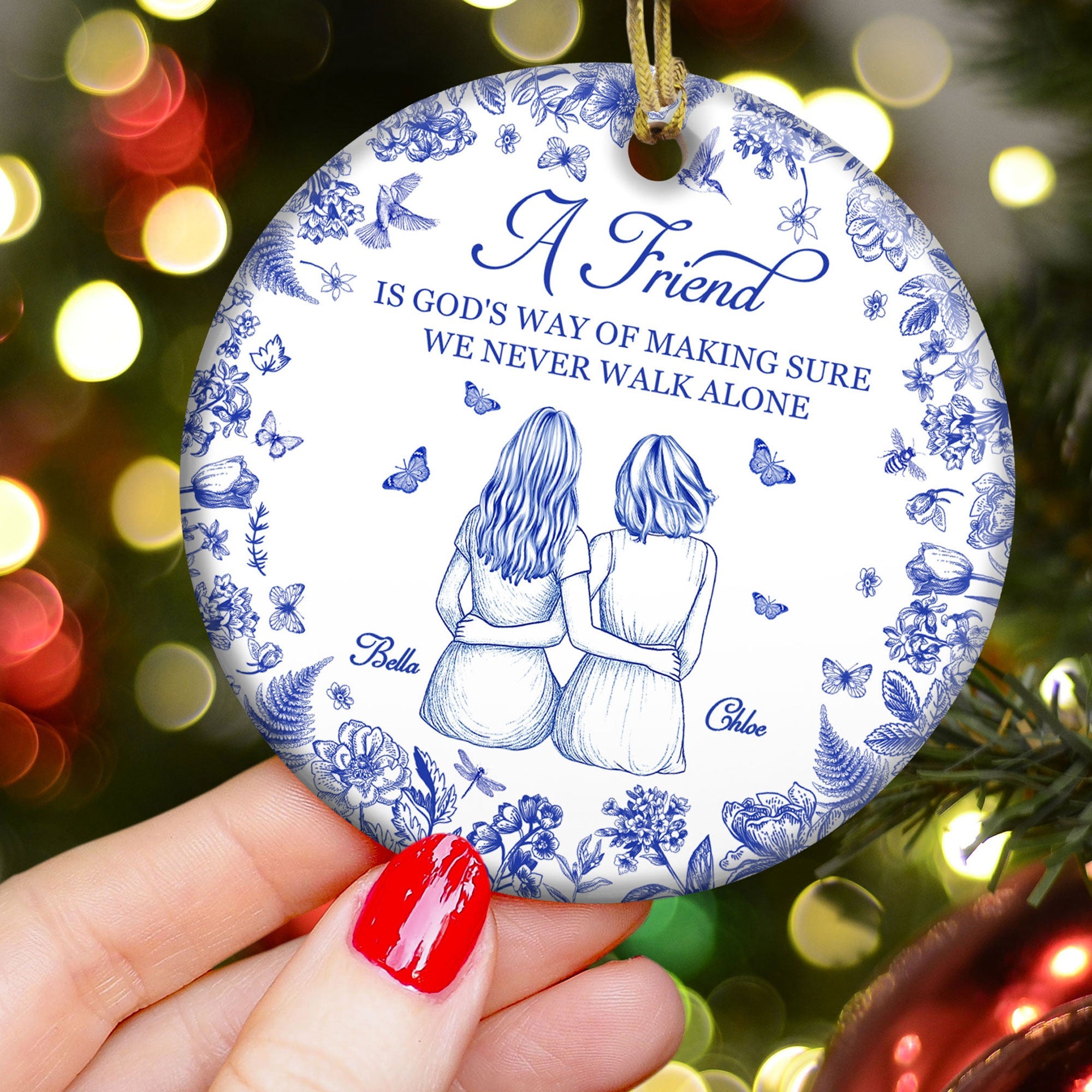 A Friend Is God's Way - Personalized Ceramic Ornament