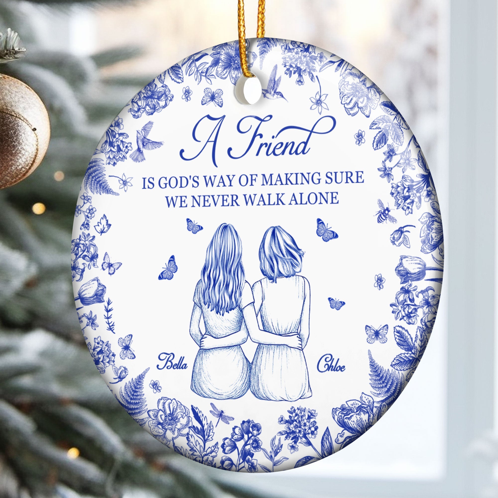 A Friend Is God's Way - Personalized Ceramic Ornament