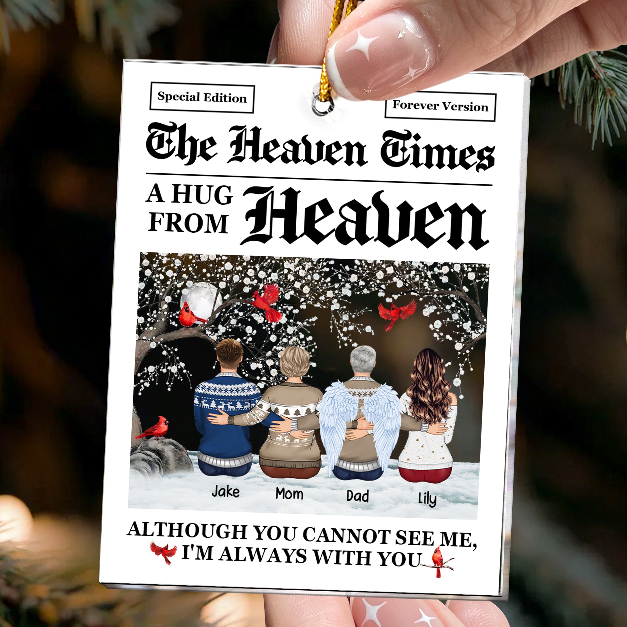 A Hug From Heaven I'm Always With You - Personalized Acrylic Ornament