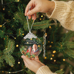 Although You Cannot See Me I'm Always With You - Personalized Glass Photo Ornament With Silver Cap