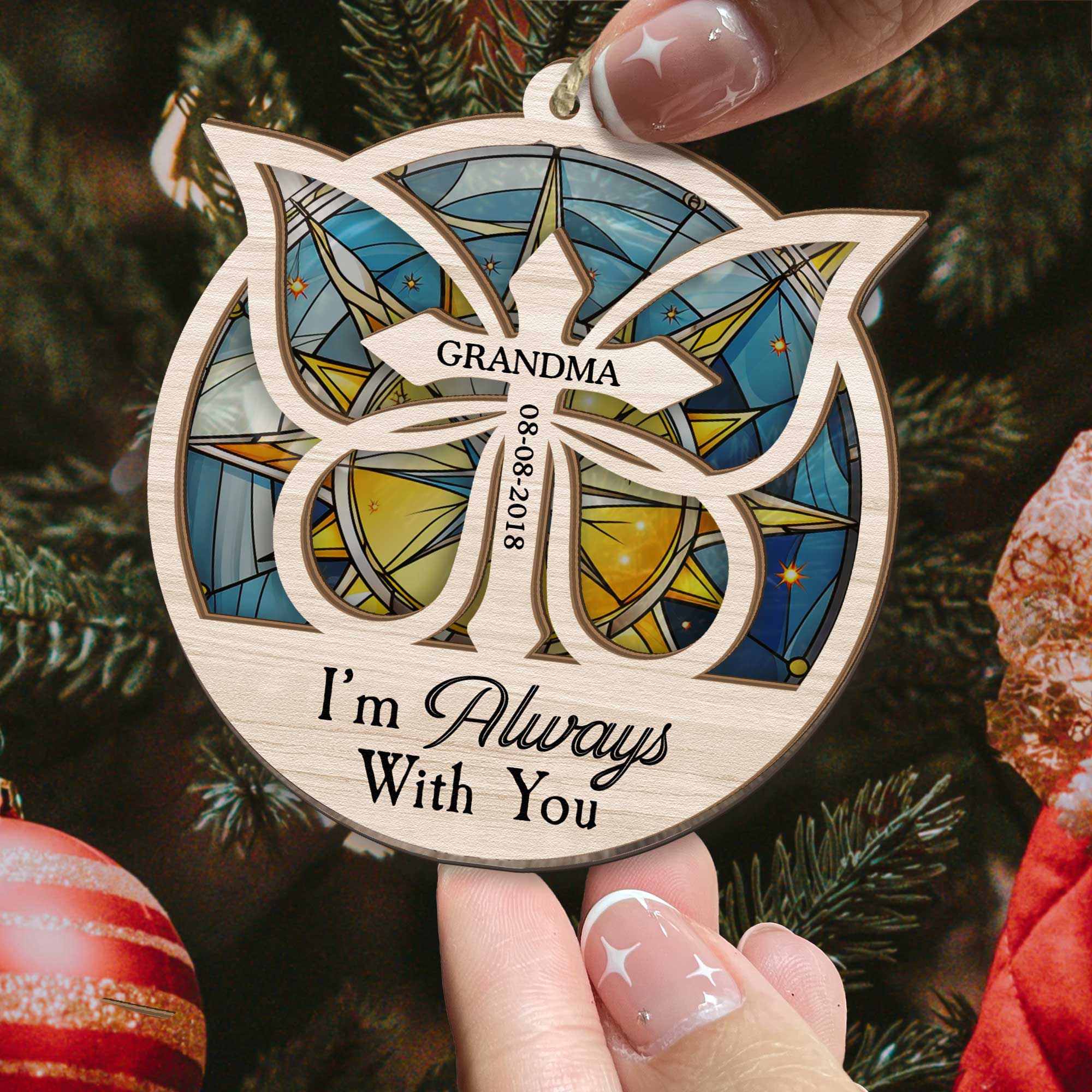Always With Me - Personalized Suncatcher Ornament