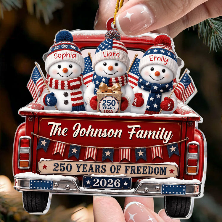 America_250Th_Anniversary_Christmas_Gifts_For_Mom_Dad_Family_Personalized_Ornament_2