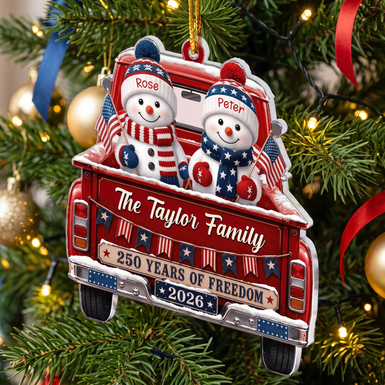 America_250Th_Anniversary_Christmas_Gifts_For_Mom_Dad_Family_Personalized_Ornament_4