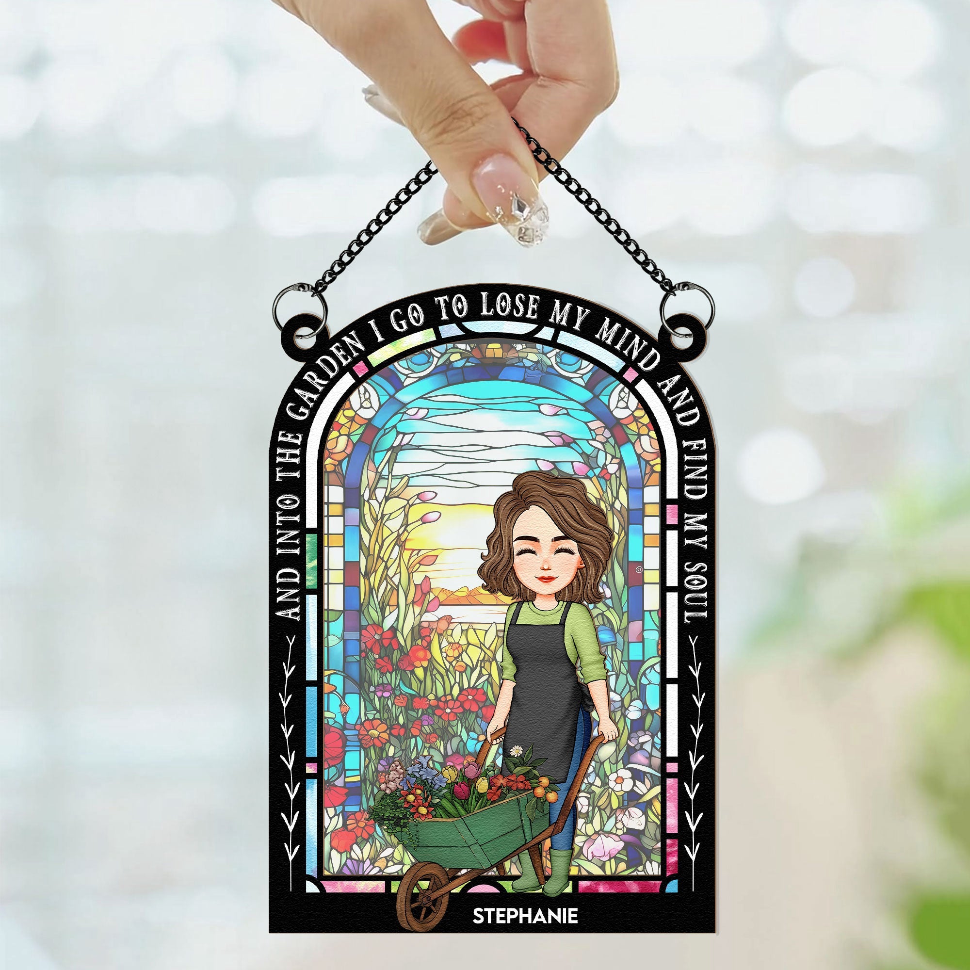 And-Into-The-Garden-I-Go-Personalized-Window-Hanging-Suncatcher-Ornament_2