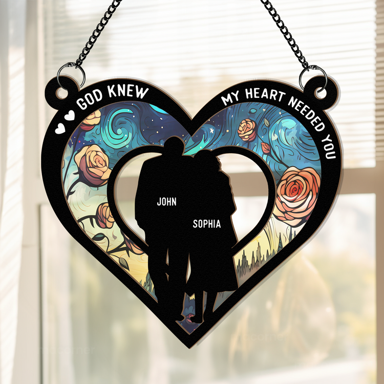 Anniversary-Gift-God-Knew-My-Heart-Needed-You-Personalized-Window-Hanging-Suncatcher-Ornament_2