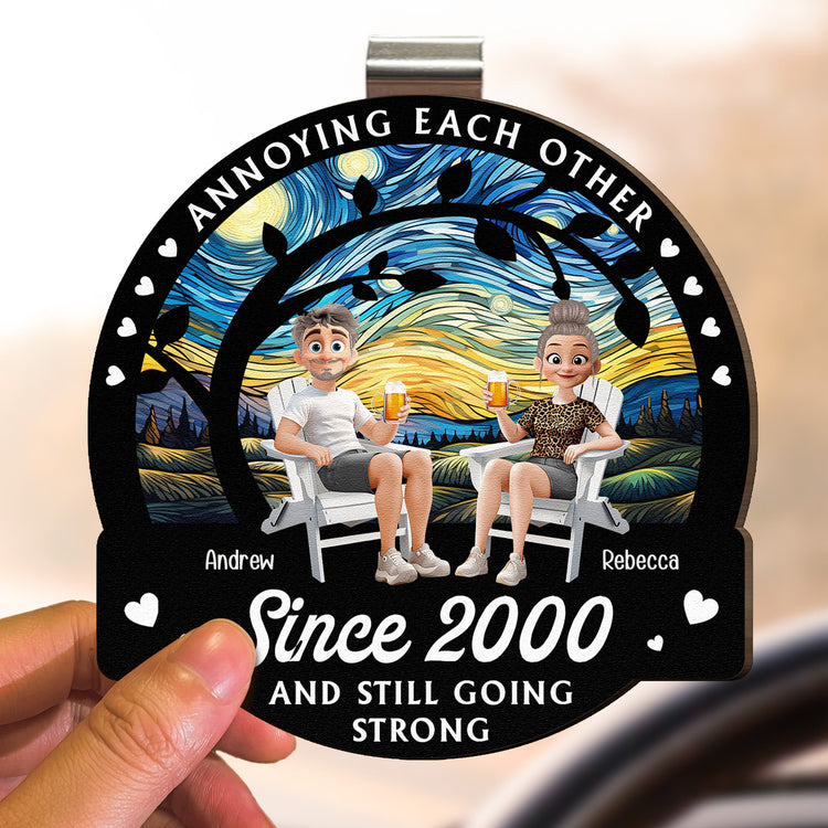 Annoying-Each-Other-Since-_-Still-Going-Strong-Personalized-Wooden-Car-Visor-Clip_3