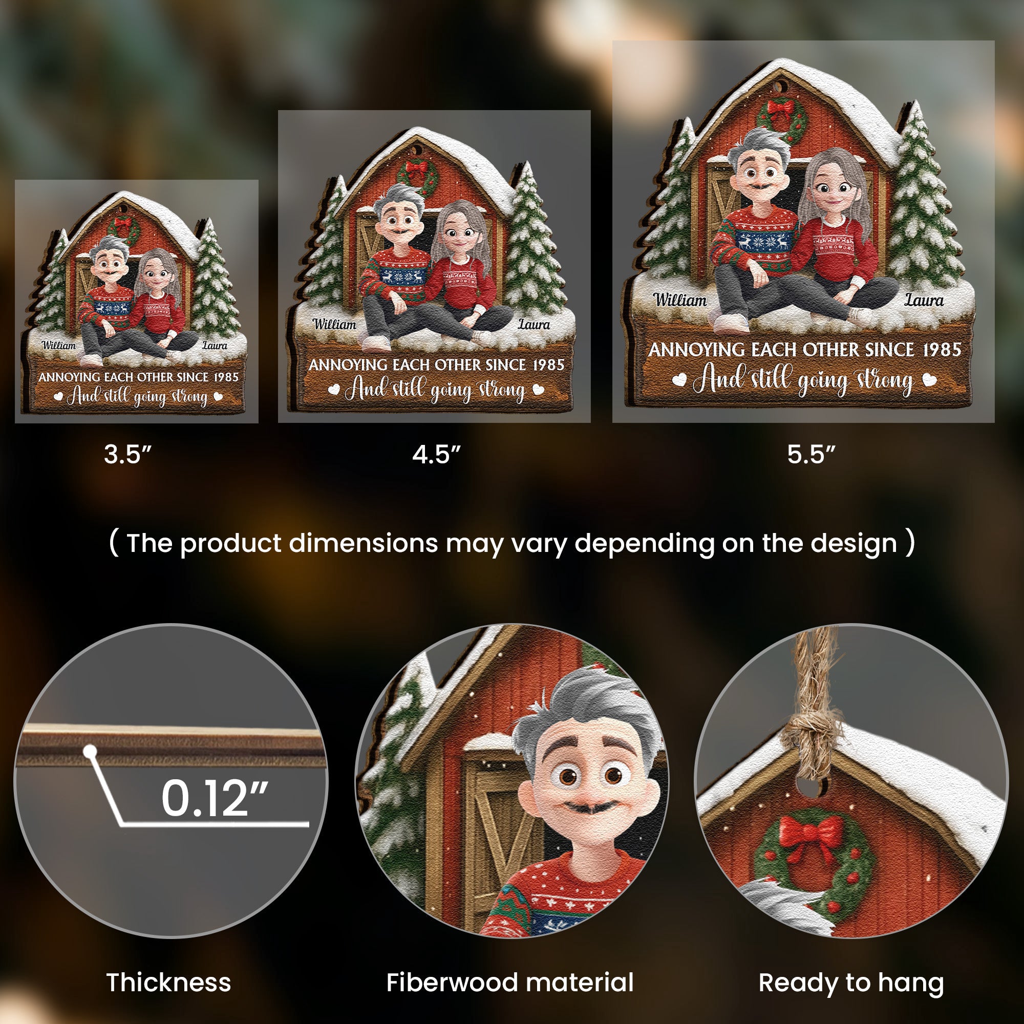 Annoying Each Other Since & Still Going Strong - Personalized Wooden Ornament