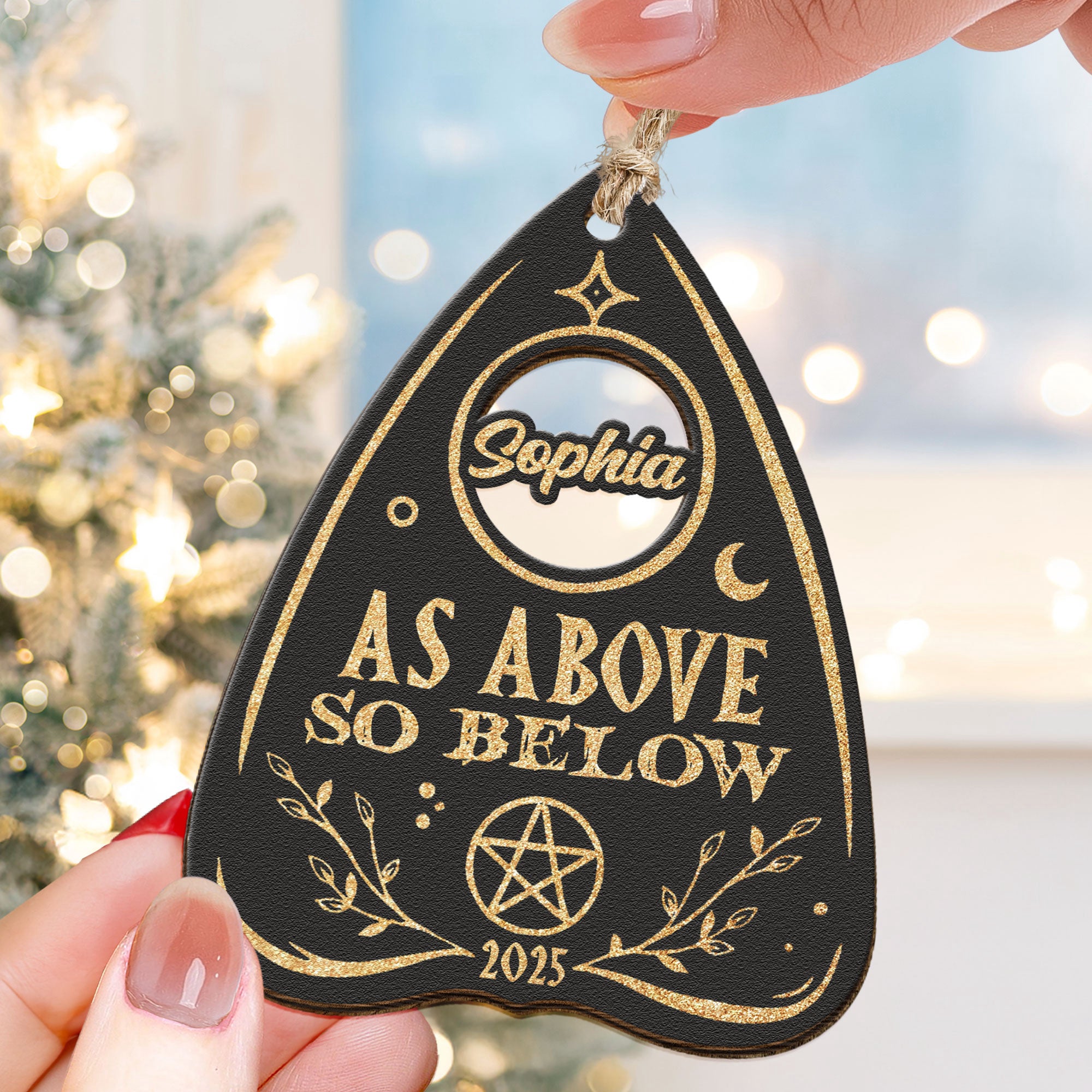 As Above So Below Planchette - Personalized Wooden Ornament