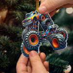 Monster Truck Letters For Kid Christmas Gift - Personalized Acrylic Ornament