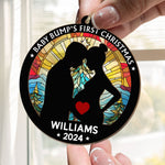 Baby Bump's First Christmas - Personalized Suncatcher Ornament
