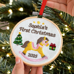 Baby's First Christmas Newborn Gift - Personalized Embroidered Ornament