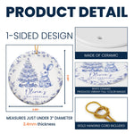 Baby's First Christmas Toile De Jouy - Personalized Ceramic Ornament