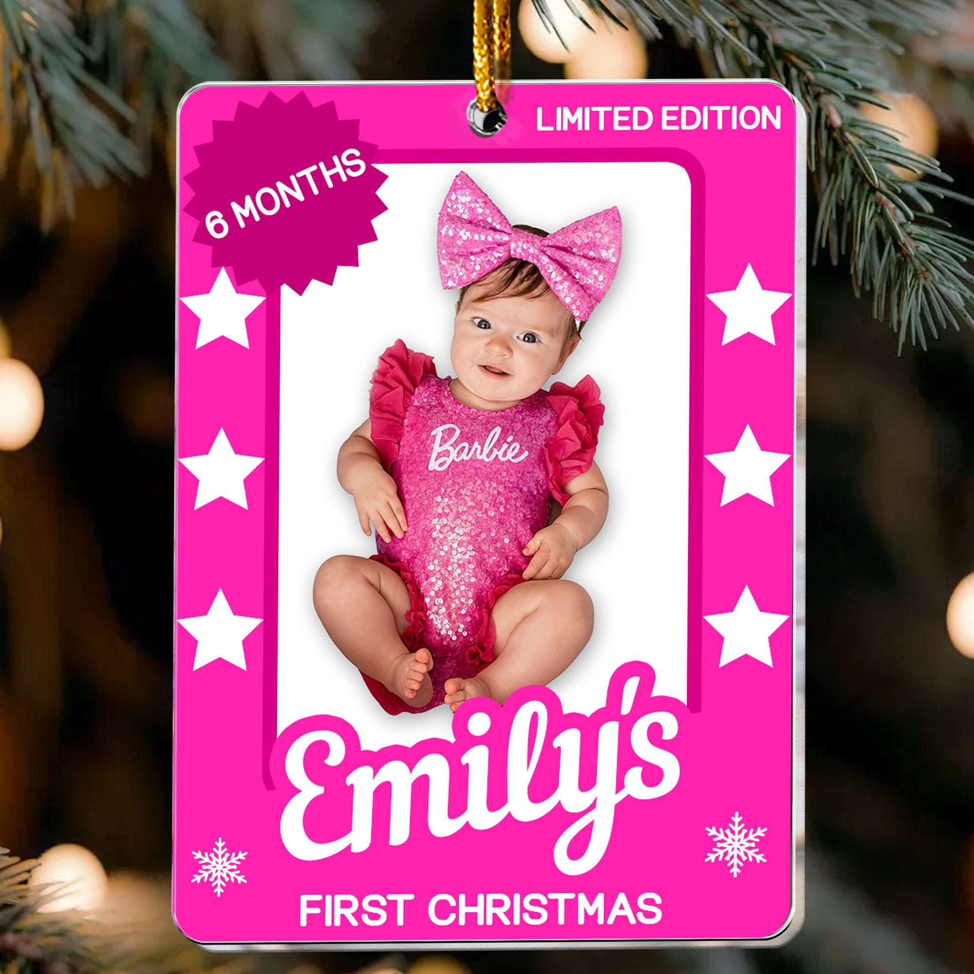 Baby's First Christmas Toy Box - Personalized Acrylic Photo Ornament