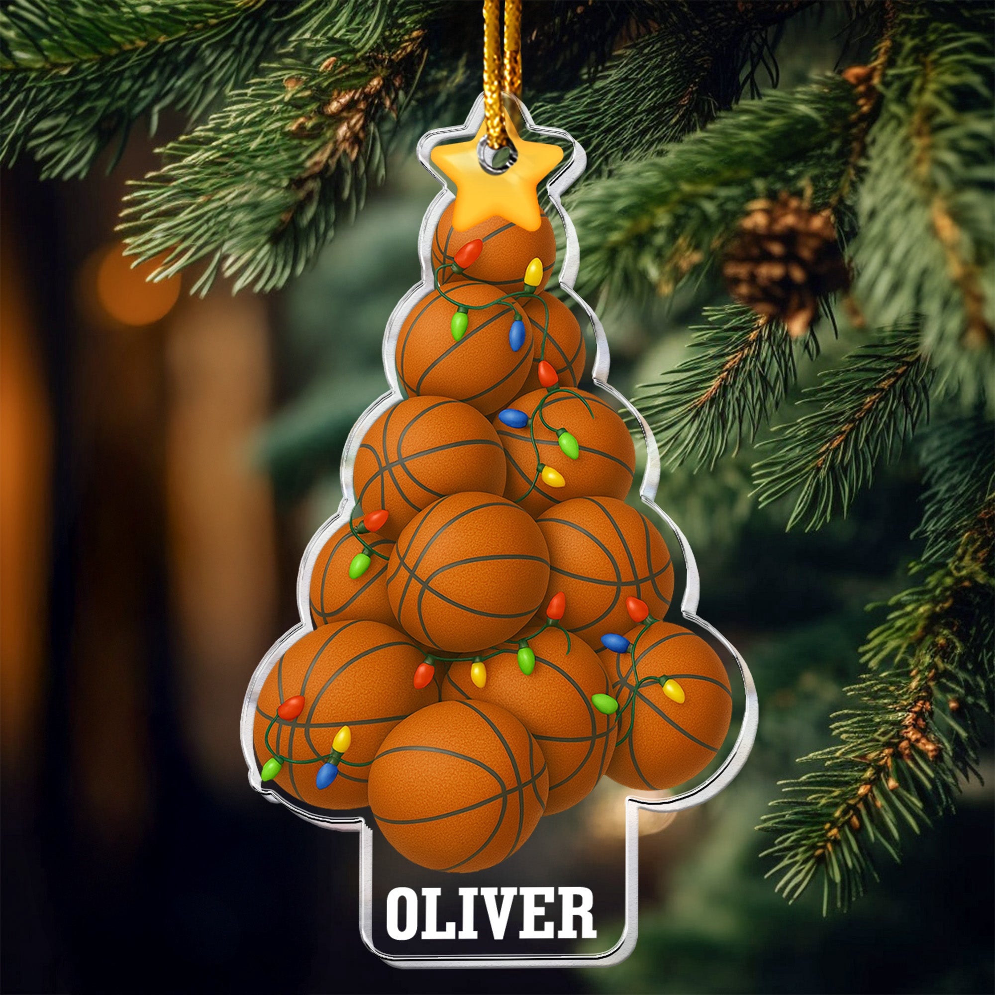 Basketball Christmas Tree - Personalized Acrylic Ornament