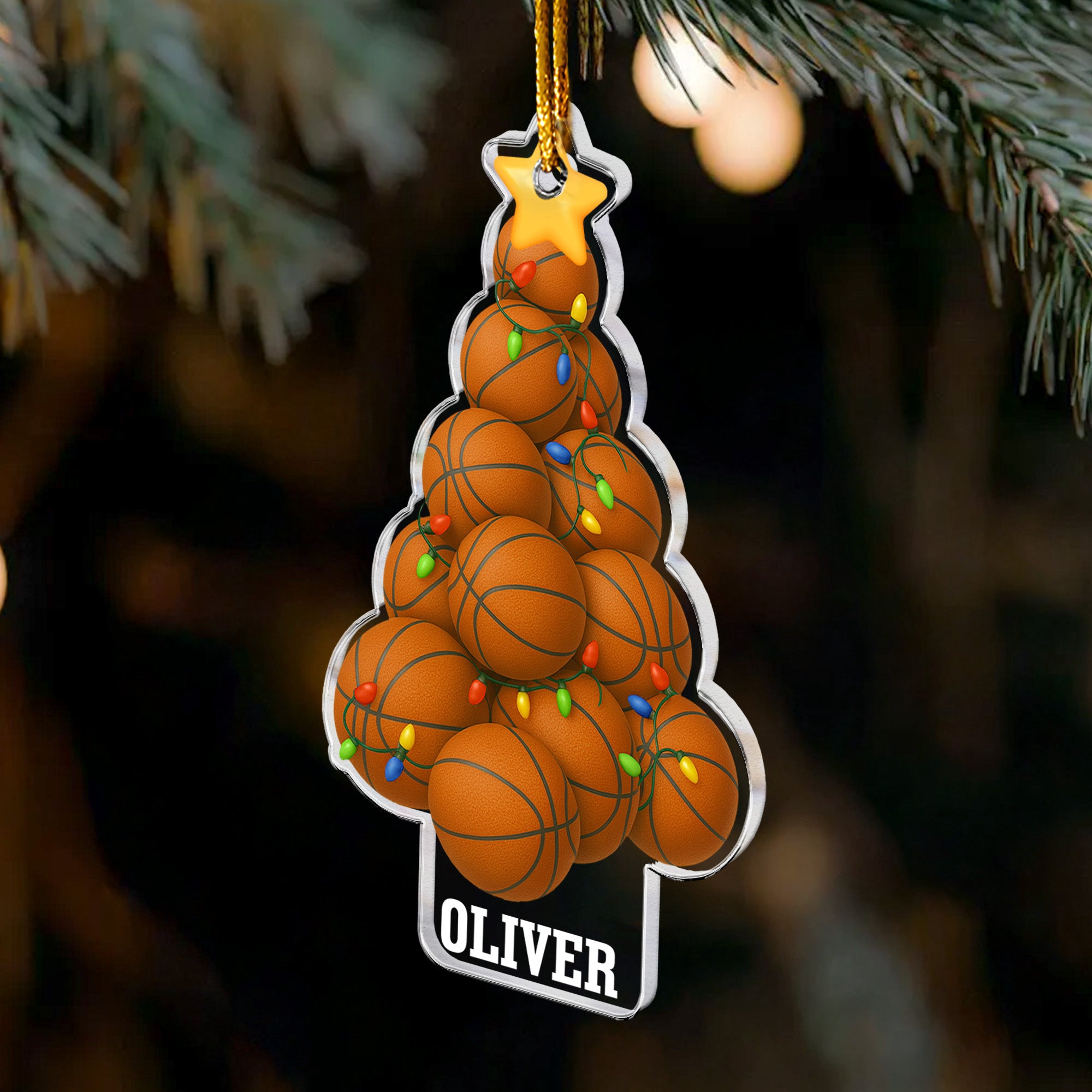 Basketball Christmas Tree - Personalized Acrylic Ornament