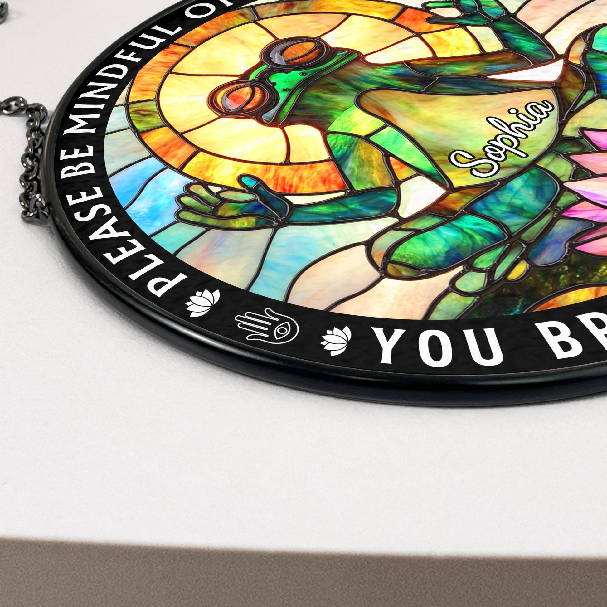 Be-Mindful-Of-The-Energy-Personalized-Stained-Glass-Window-Hanging-Suncatcher_4
