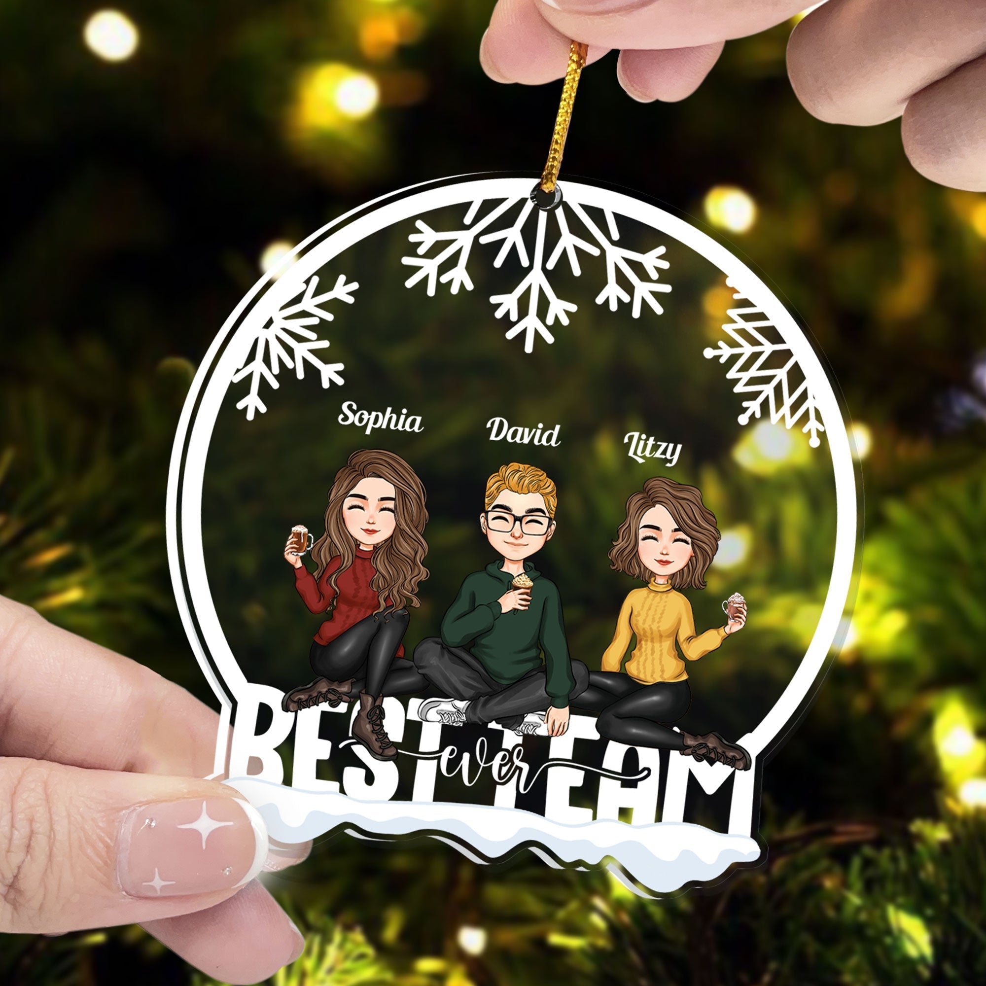 Best Team Ever - Personalized Coworker Ornament - Christmas, New Year Gift For Colleagues, Coworkers, Work Friends