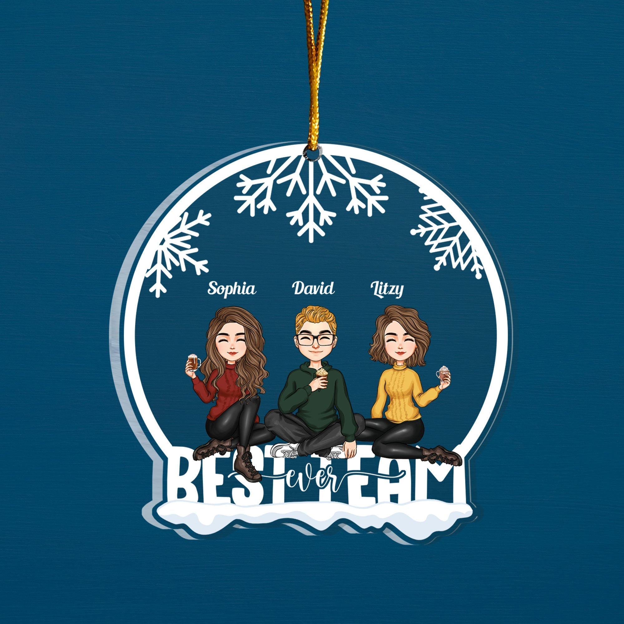 Best Team Ever - Personalized Coworker Ornament - Christmas, New Year Gift For Colleagues, Coworkers, Work Friends