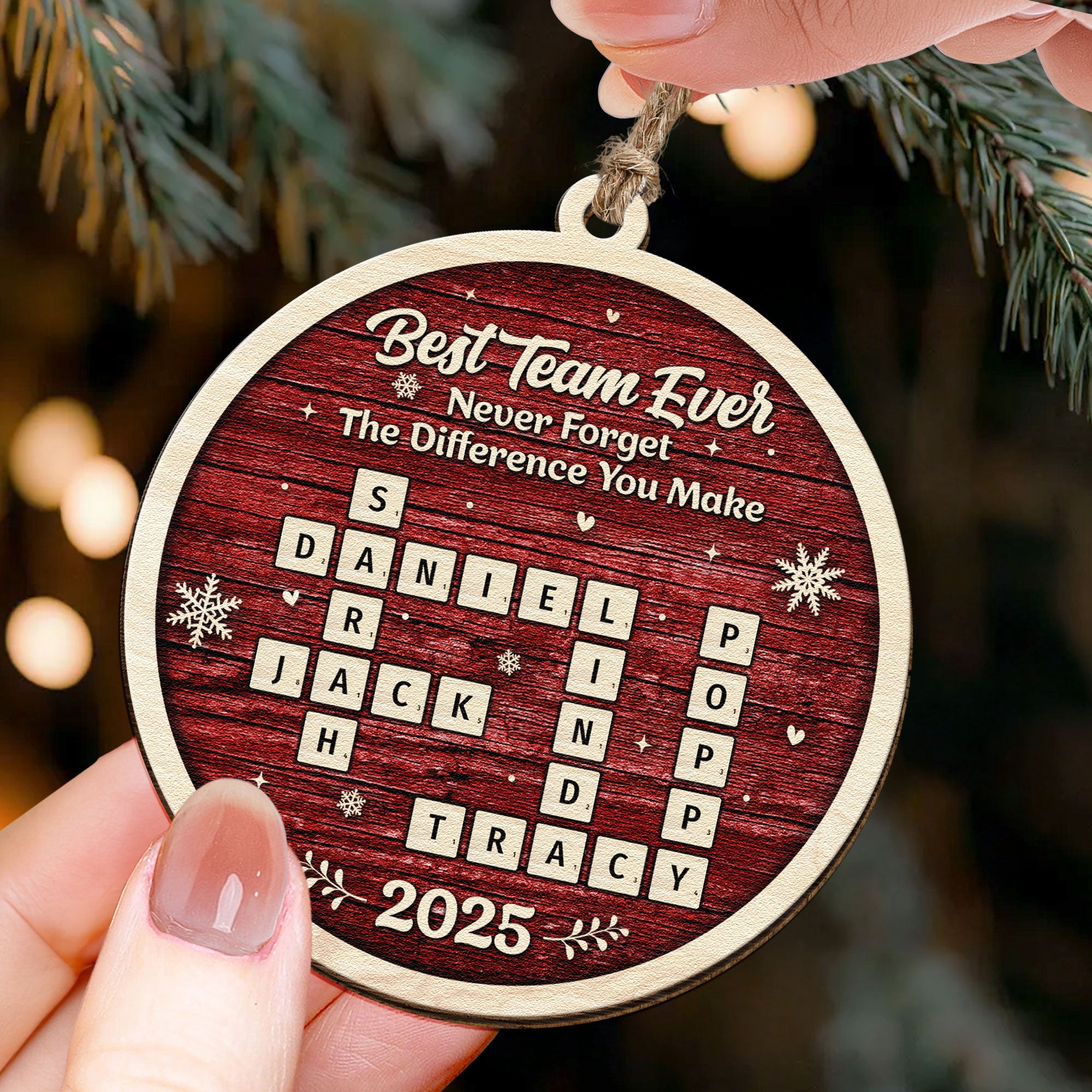 Best Team Ever Scrabble - Personalized Wooden Ornament