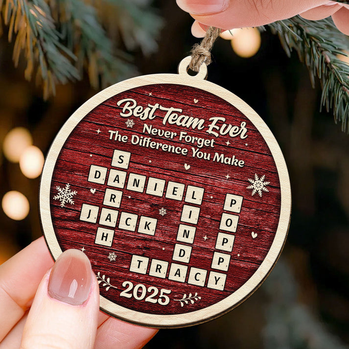 Best Team Ever Scrabble - Personalized Wooden Ornament – Maisonornament