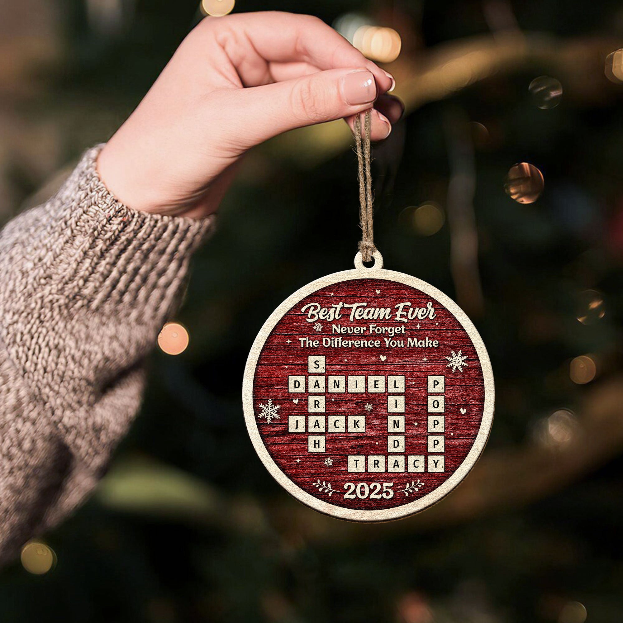 Best Team Ever Scrabble - Personalized Wooden Ornament