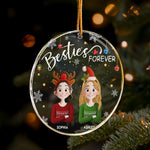Besties Forever - 3D Style - Personalized Acrylic Ornament