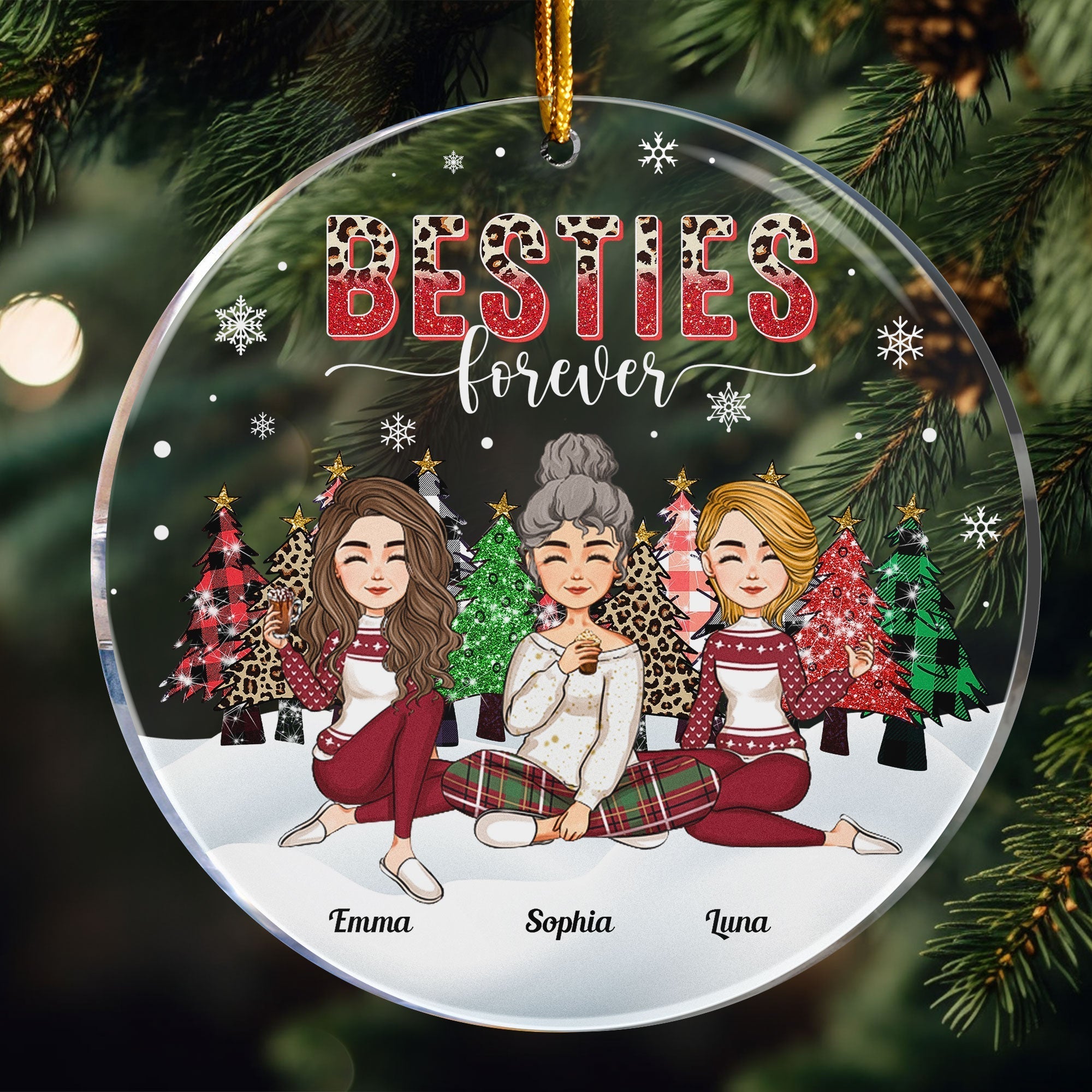 Besties Forever Friendship Gift - Personalized Acrylic Ornament