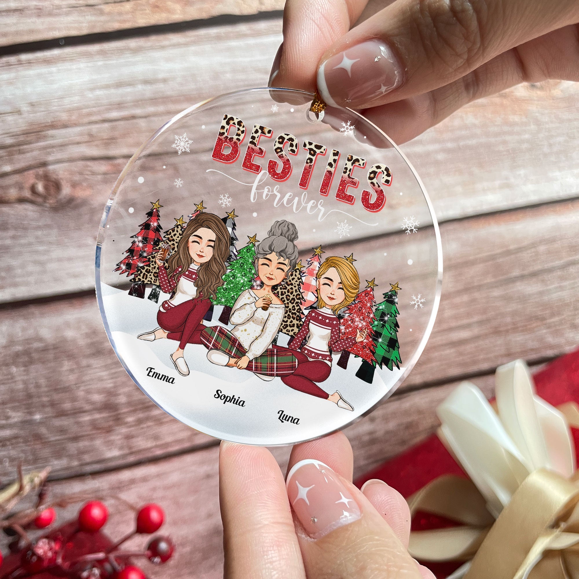Besties Forever Friendship Gift - Personalized Acrylic Ornament