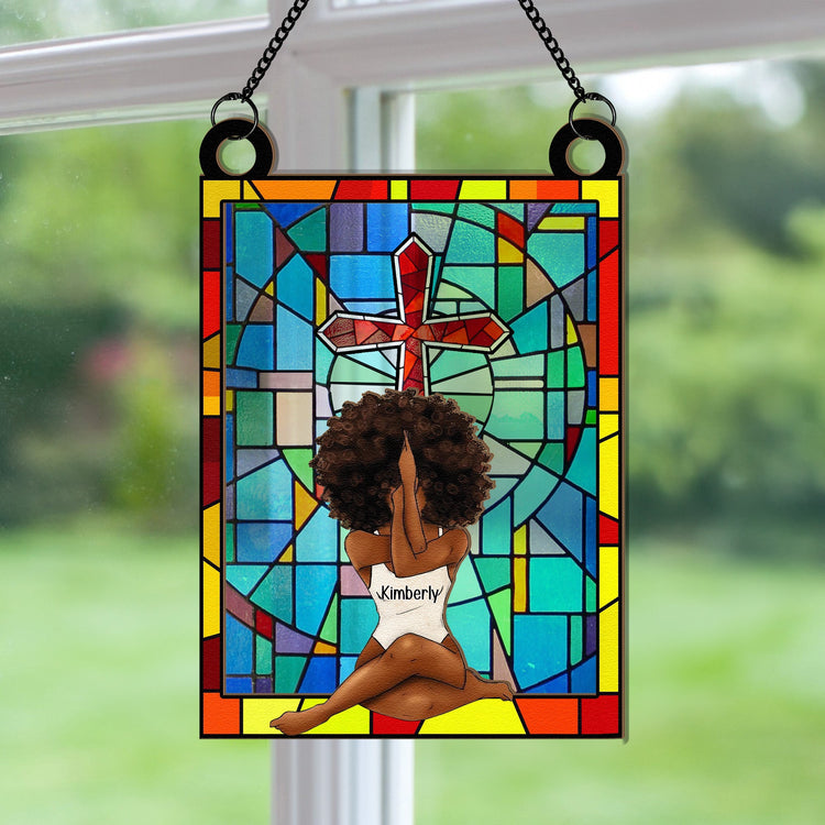 Black-Girl-With-God-Believe-Personalized-Window-Hanging-Suncatcher-Ornament1