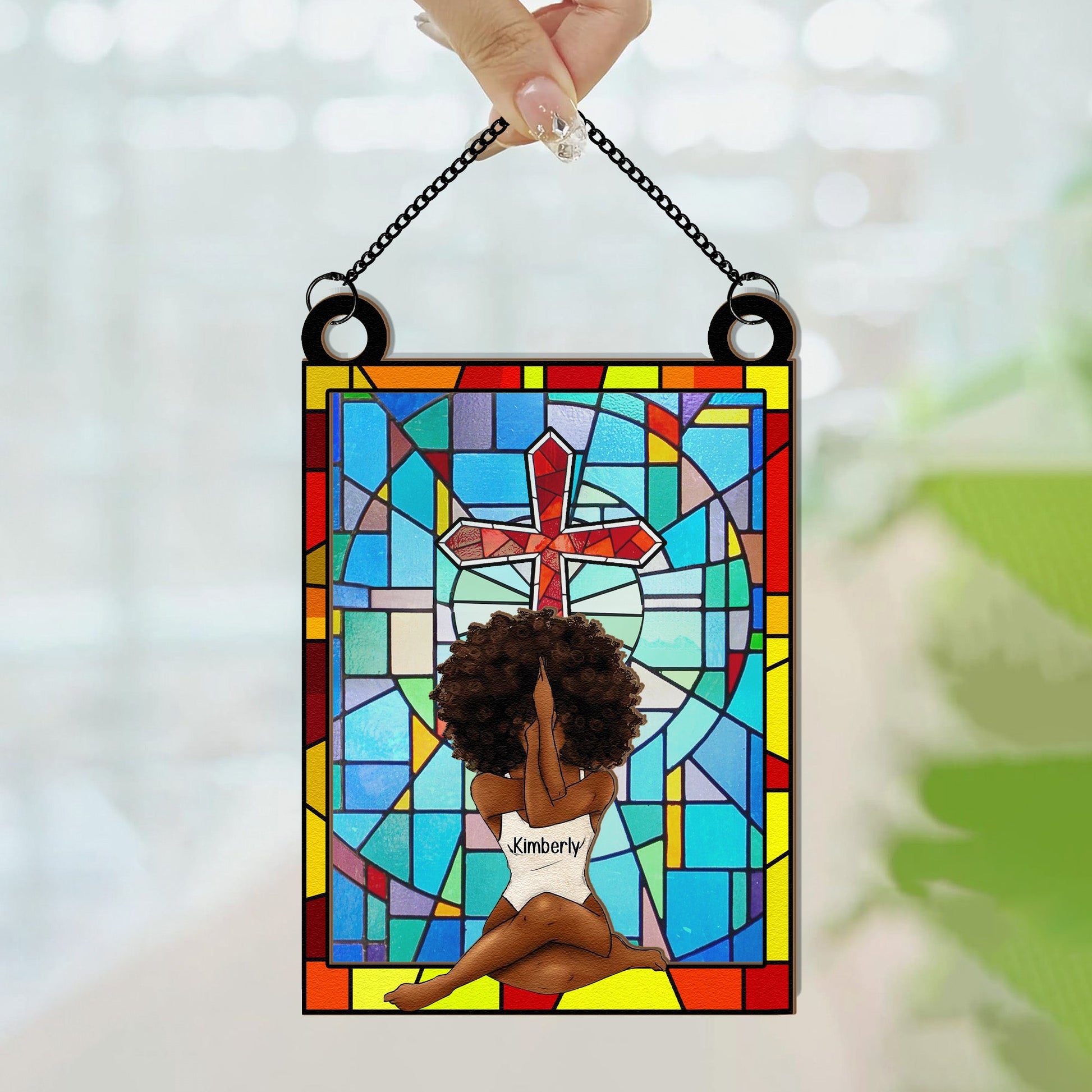 Black-Girl-With-God-Believe-Personalized-Window-Hanging-Suncatcher-Ornament3