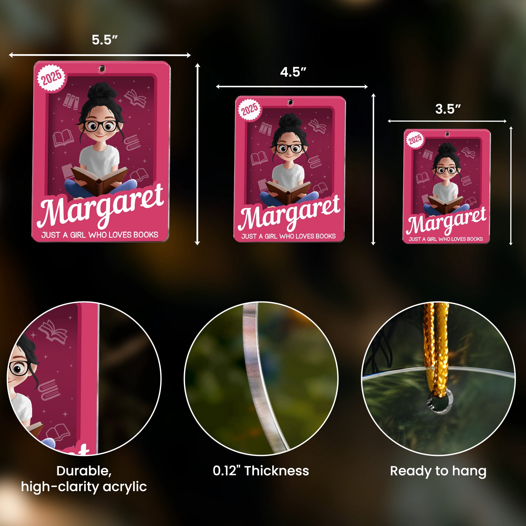 Book Lover Toy Box - Personalized Acrylic Ornament