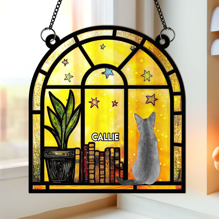 Books-And-Cats-On-The-Window-Personalized-Window-Hanging-Suncatcher-Ornament_1