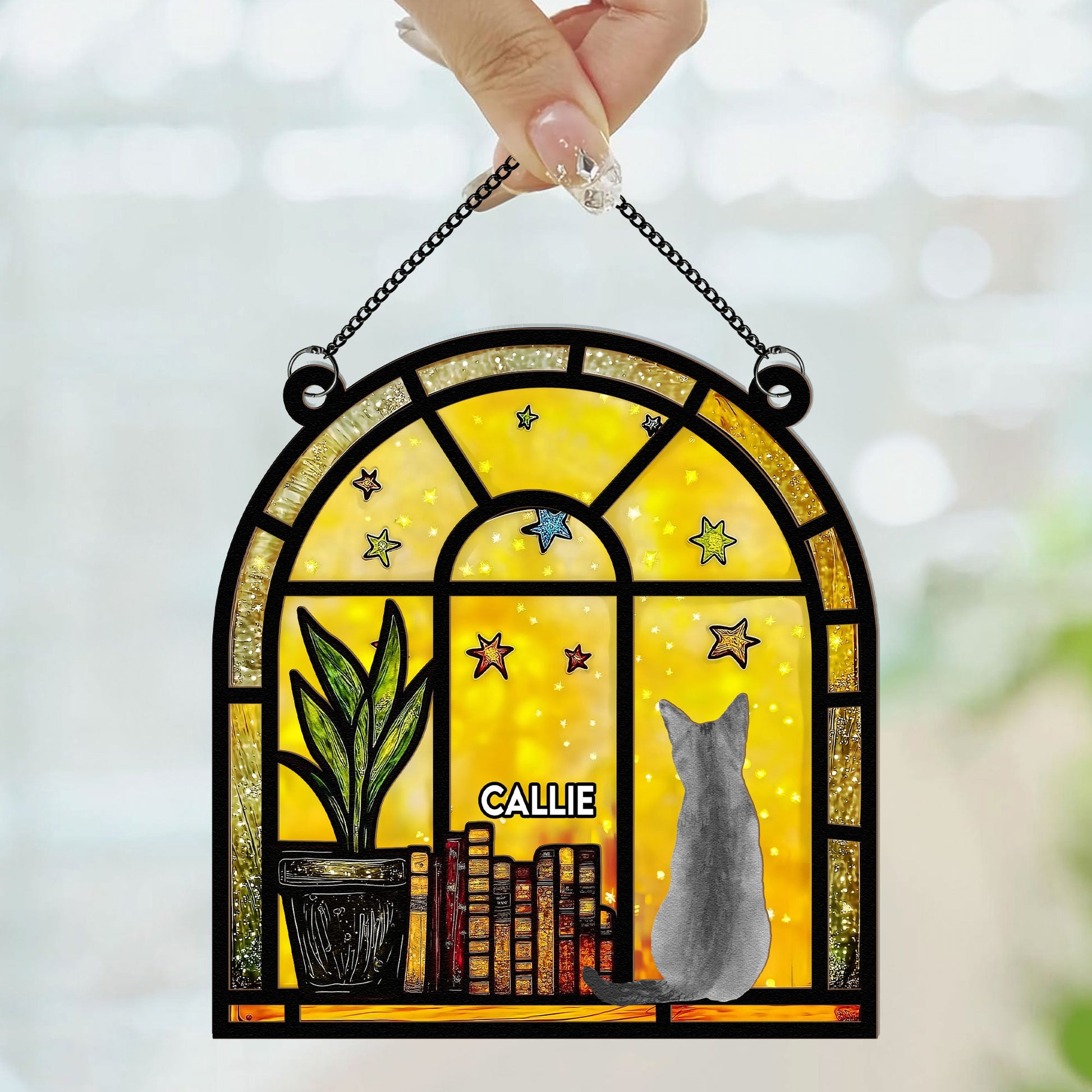 Books-And-Cats-On-The-Window-Personalized-Window-Hanging-Suncatcher-Ornament_2