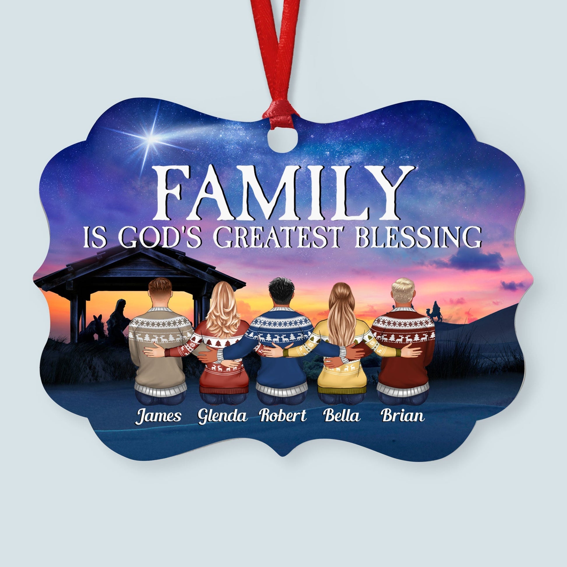 Brothers & Sisters Are God Way Of Making Sure We Never Walk Alone - Personalized Aluminum Ornament - Christmas Gift For Brothers & Sister, Cousins - Family Hugging