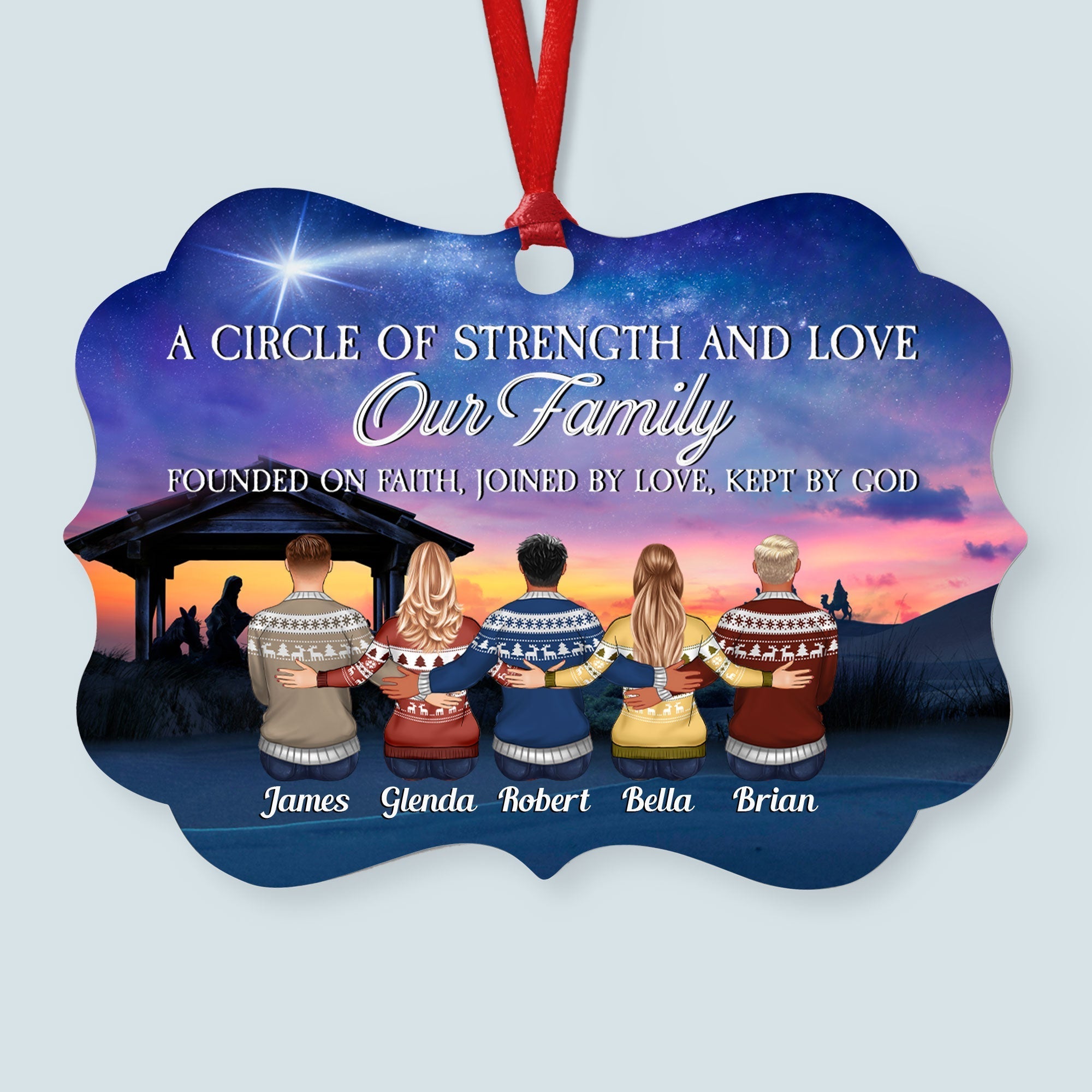 Brothers & Sisters Are God Way Of Making Sure We Never Walk Alone - Personalized Aluminum Ornament - Christmas Gift For Brothers & Sister, Cousins - Family Hugging