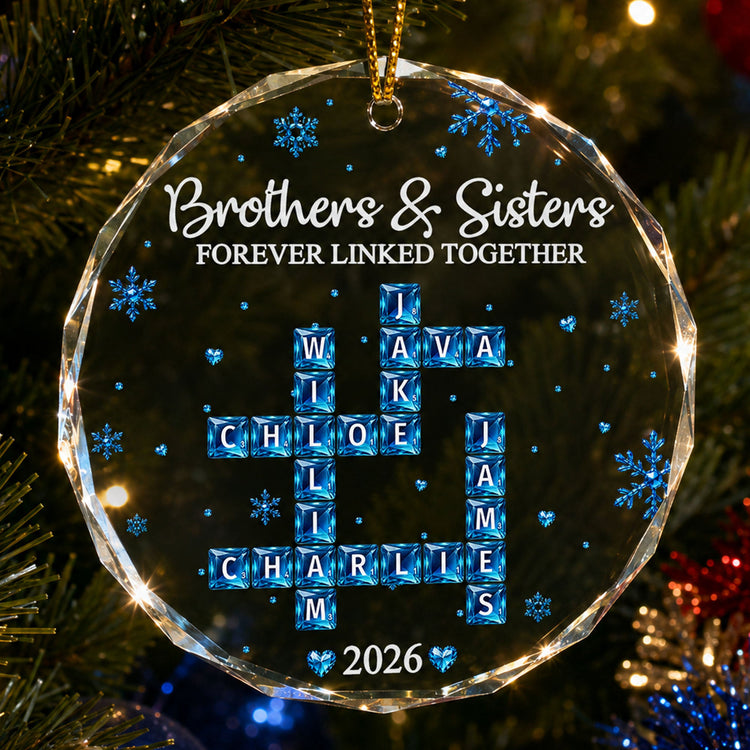 Brothers_Sisters_Forever_Linked_Together_Custom_Scrabble_Crosswords_Family_Names_Personalized_Ornament_1