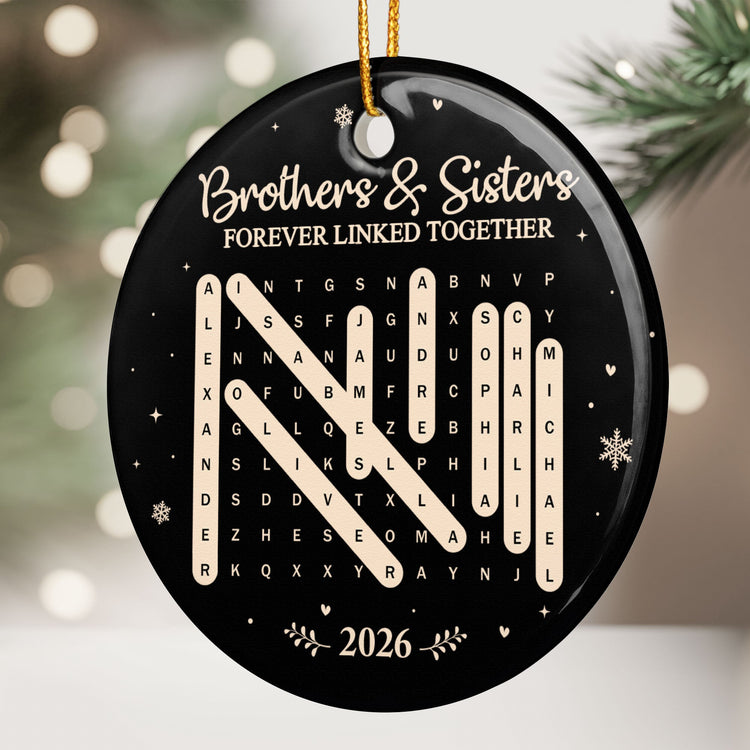 Brothers_Sisters_Forever_Linked_Together_Custom_Word_Search_Personalized_Ornament_3