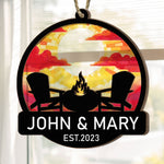 Camping Partners Gift For Couple Husband Wife - Personalized Suncatcher Ornament
