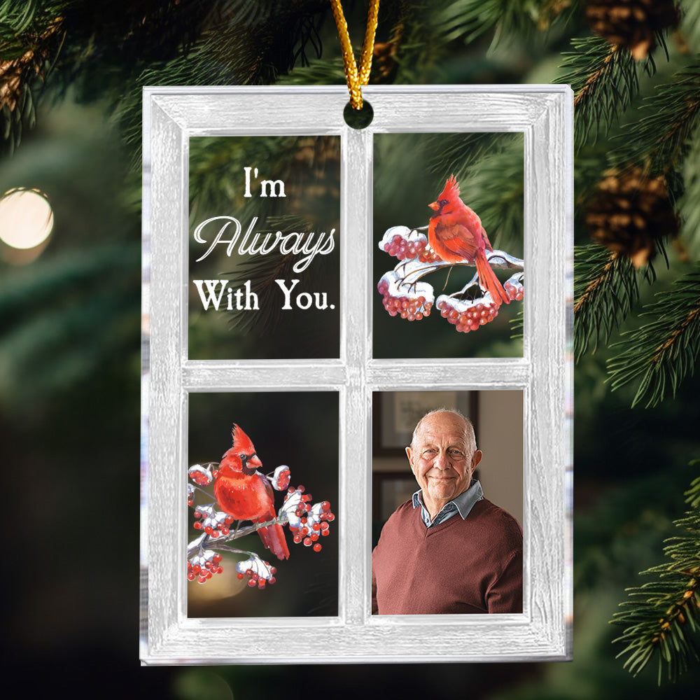 Cardinal Window - Personalized Acrylic Photo Ornament – Maisonornament