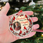 Cardinals Appear When Angels Are Near - Personalized Glass Photo Ornament
