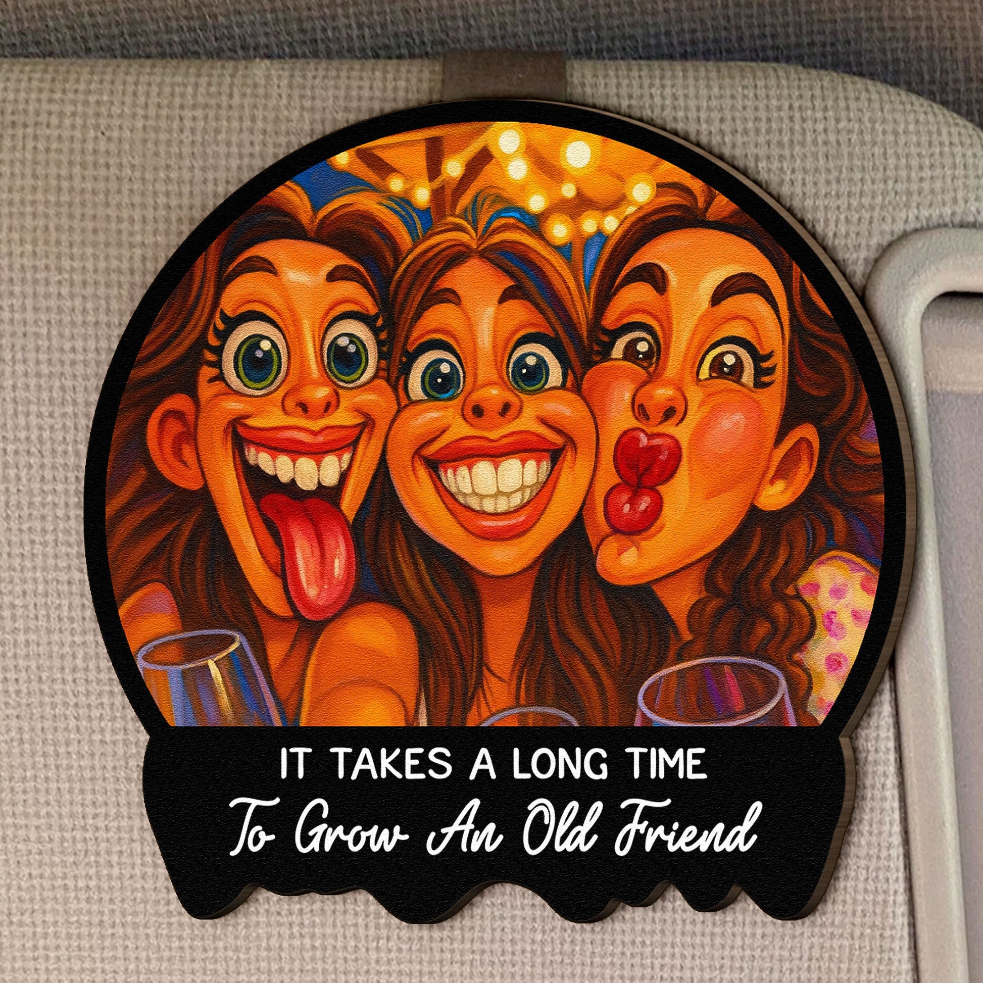 Caricature-Wall-Art-For-Friend_-Bestie-Cartoon-Your-Photo-Personalized-Wooden-Photo-Car-Visor-Clip_1