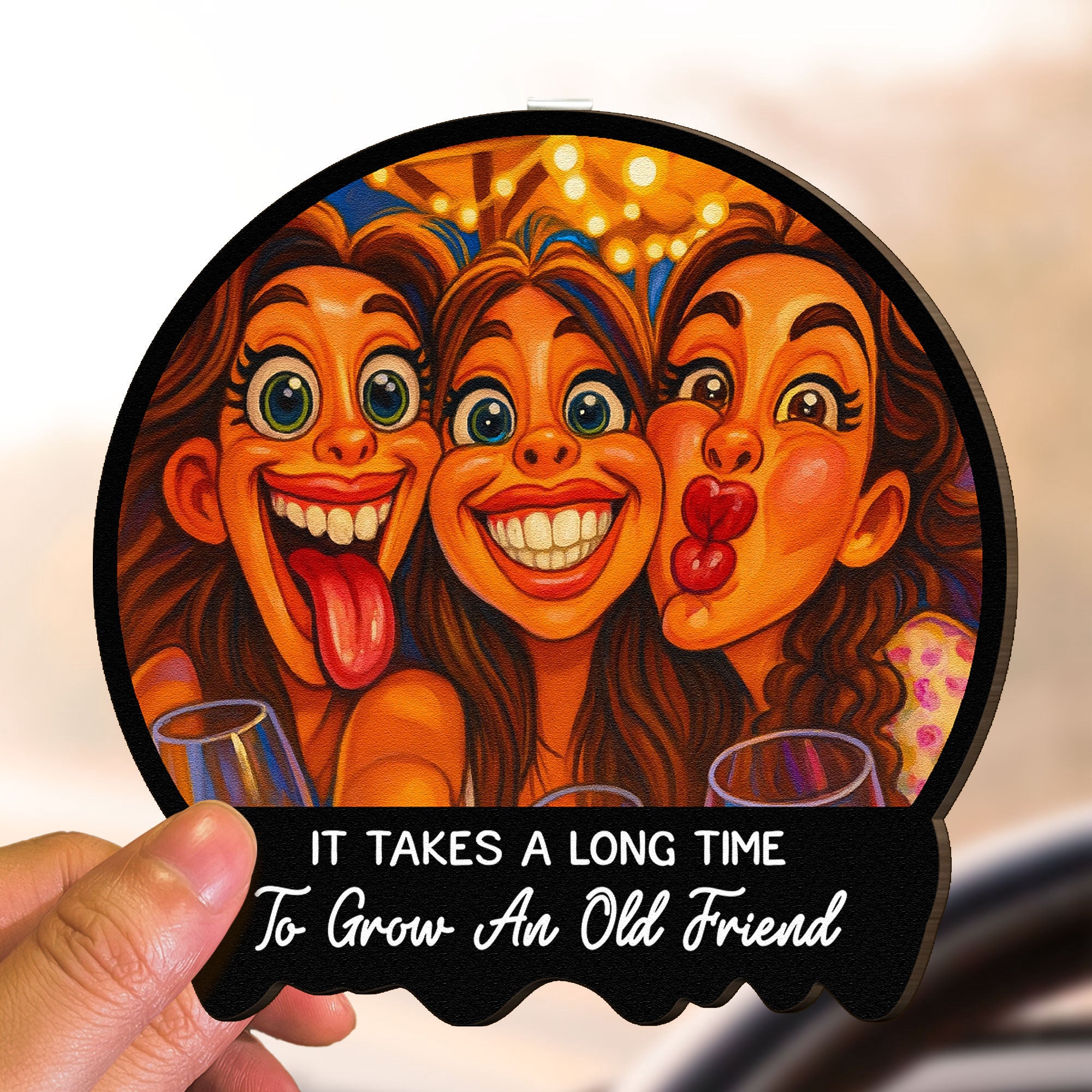 Caricature-Wall-Art-For-Friend_-Bestie-Cartoon-Your-Photo-Personalized-Wooden-Photo-Car-Visor-Clip_3