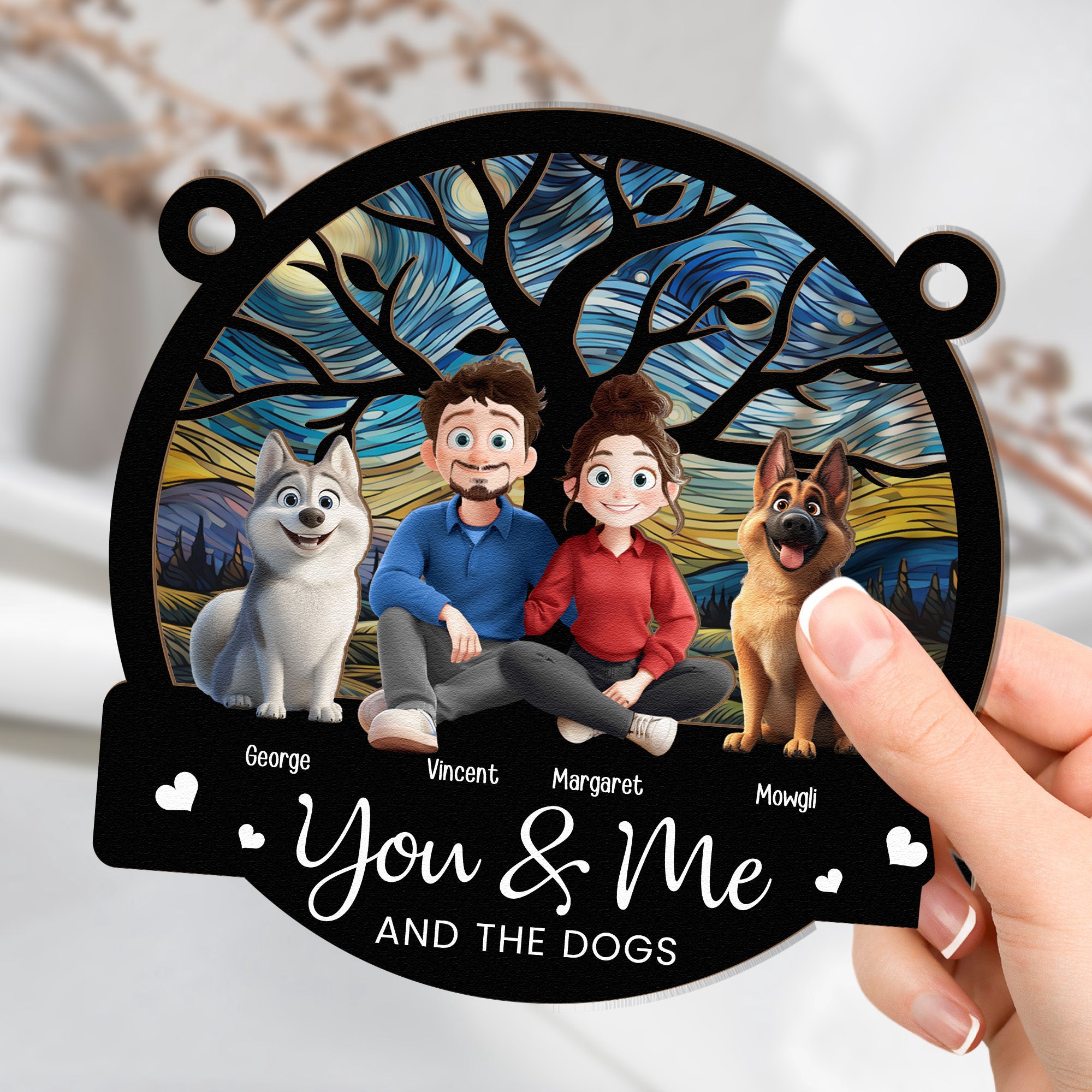Cartoon-Version-You-_-Me-And-The-Dogs-Personalized-Window-Hanging-Suncatcher-Ornament_3